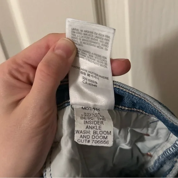 Mother Insider Ankle Jean in Bloom & Doom Sz 26 - Picture 10 of 11